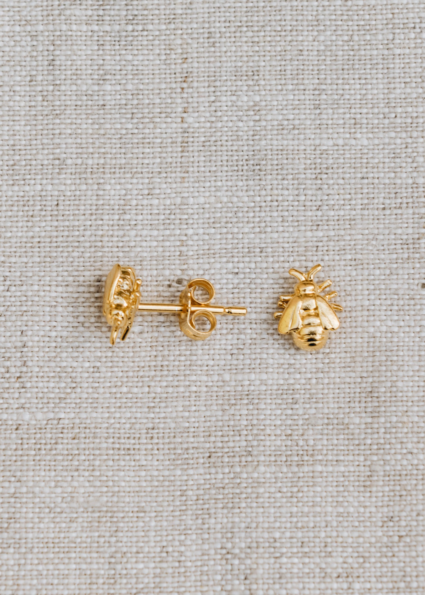 Gold Plate Bee Stud Earrings