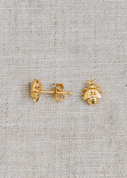 Gold Plate Bee Stud Earrings