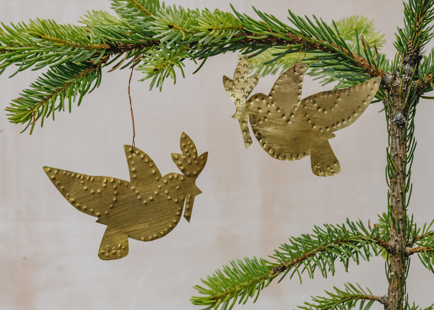 AfroArt Golden Bird Ornaments, pack of two