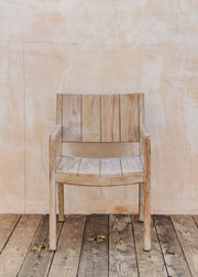 Mario Teak Armchair in Natural Grey