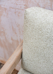 Gommaire Mario Reclaimed Teak One Seater Sofa in Natural Grey and Rope with Cushion