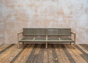 Gommaire Mario Reclaimed Teak Three Seater Sofa in Natural Grey and Rope with Cushions