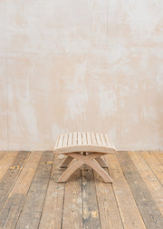 Gommaire Sachin Teak Easy Chair in Natural Grey with Footrest and Cushion