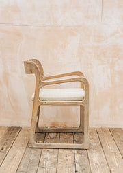 Gommaire Sally Teak Armchair with Bouclé Cushion