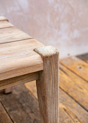 Gommaire Small Rectangular Teak Coffee Table in Natural Grey