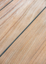 Gommaire Small Rectangular Teak Coffee Table in Natural Grey