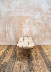 Gommaire Small Rectangular Teak Coffee Table in Natural Grey