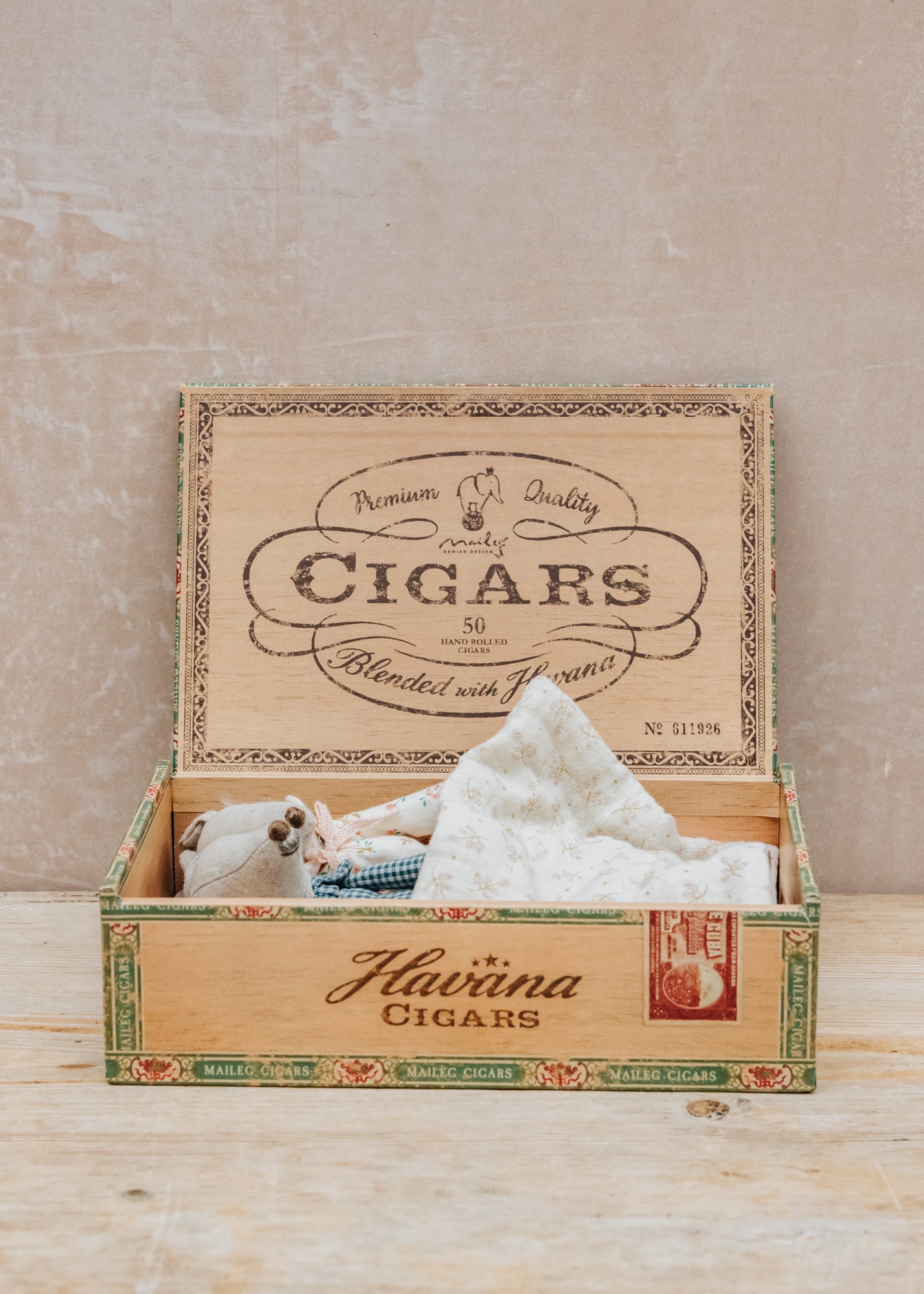 Maileg Grandma and Grandpa Mice in Cigarbox