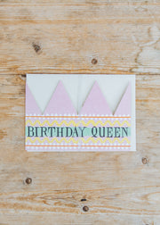 Birthday Queen Party Hat Card
