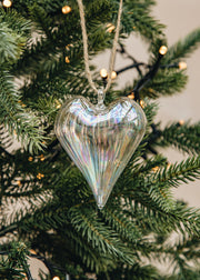 Heart Glass Bauble in Iris