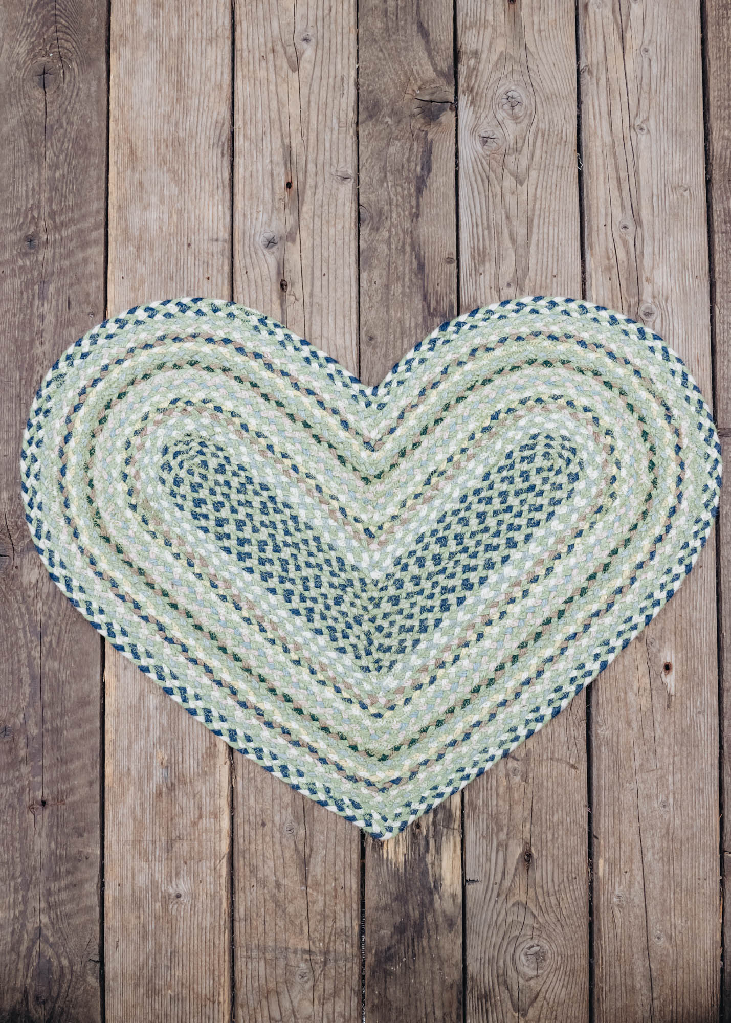 Square Heart Rug The Braided Rug Co. Heart Rug in Mint | Burford Garden Co.