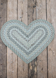 The Braided Rug Co. Heart Rug in Seaspray