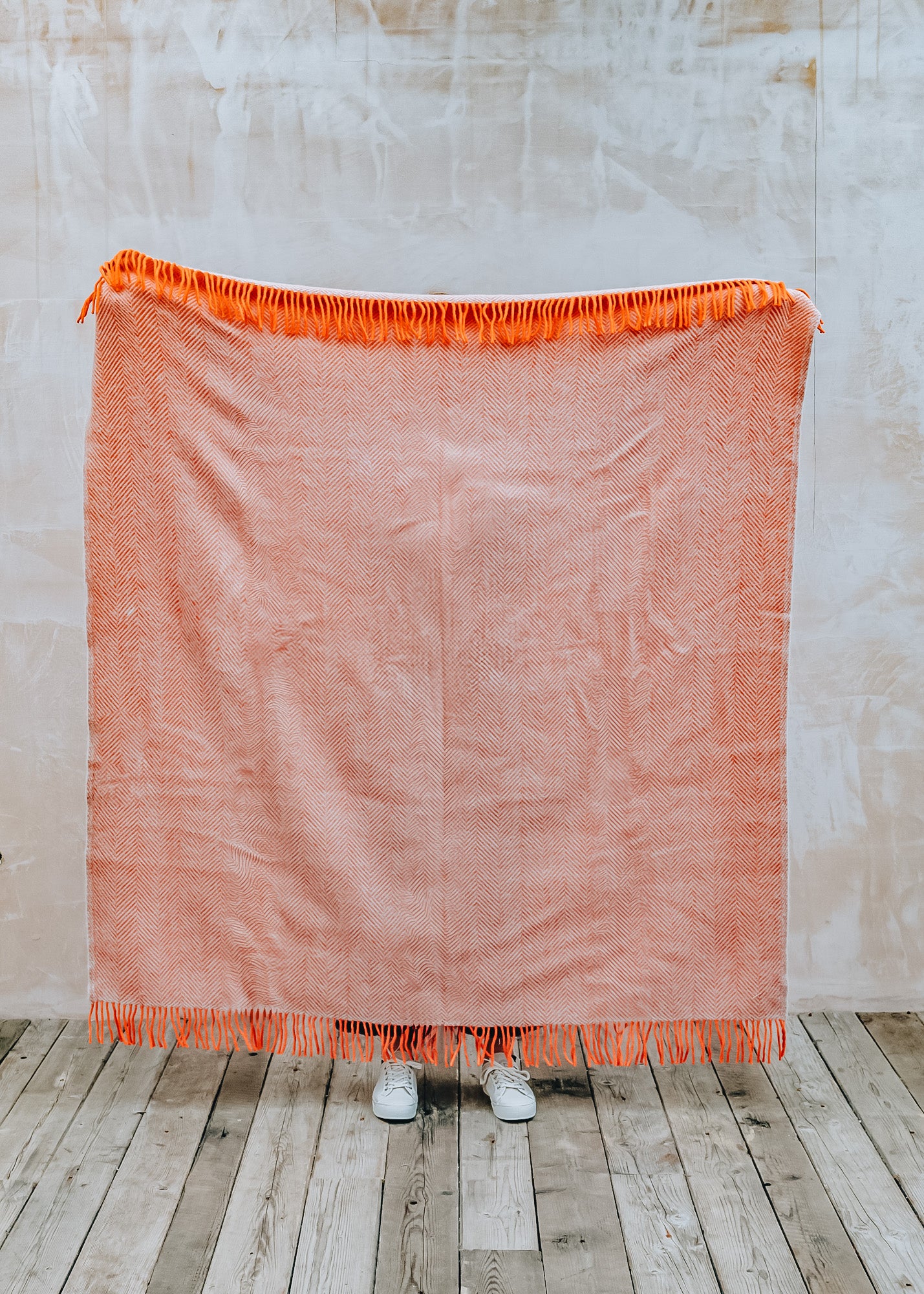Herringbone Flamingo and Pearl Throw