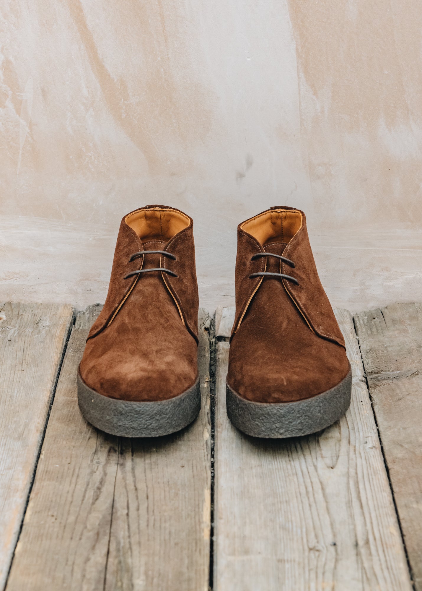 Birkenstock Men's Sanders Hi Top Suede Chukka Boots in Polo Snuff