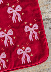 Elizabeth Scarlett Dazzling Bows Velvet Hot Water Bottle in Rouge