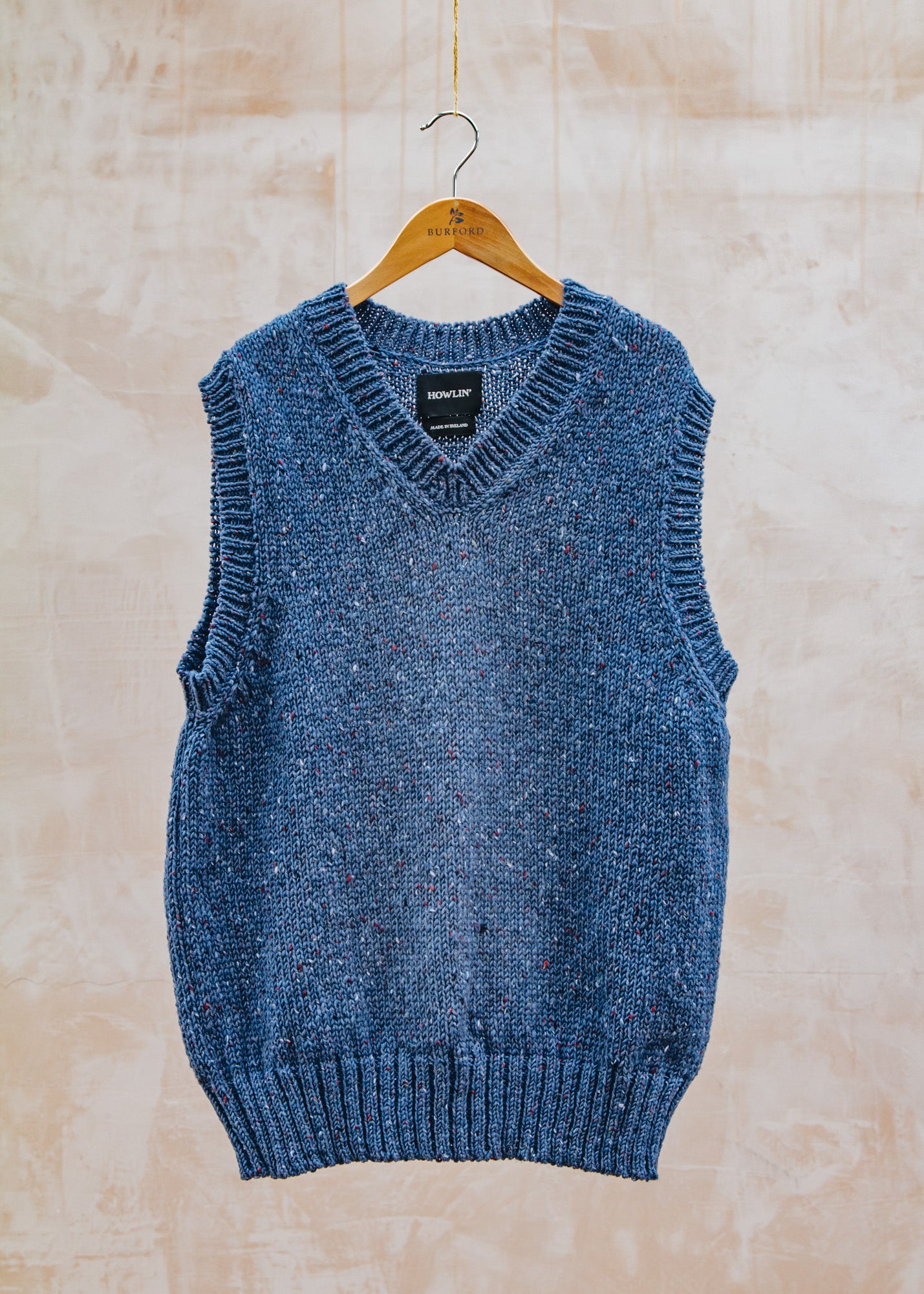 John Smedley Cosmic Spiele Vest Jumper in Blue Diamond