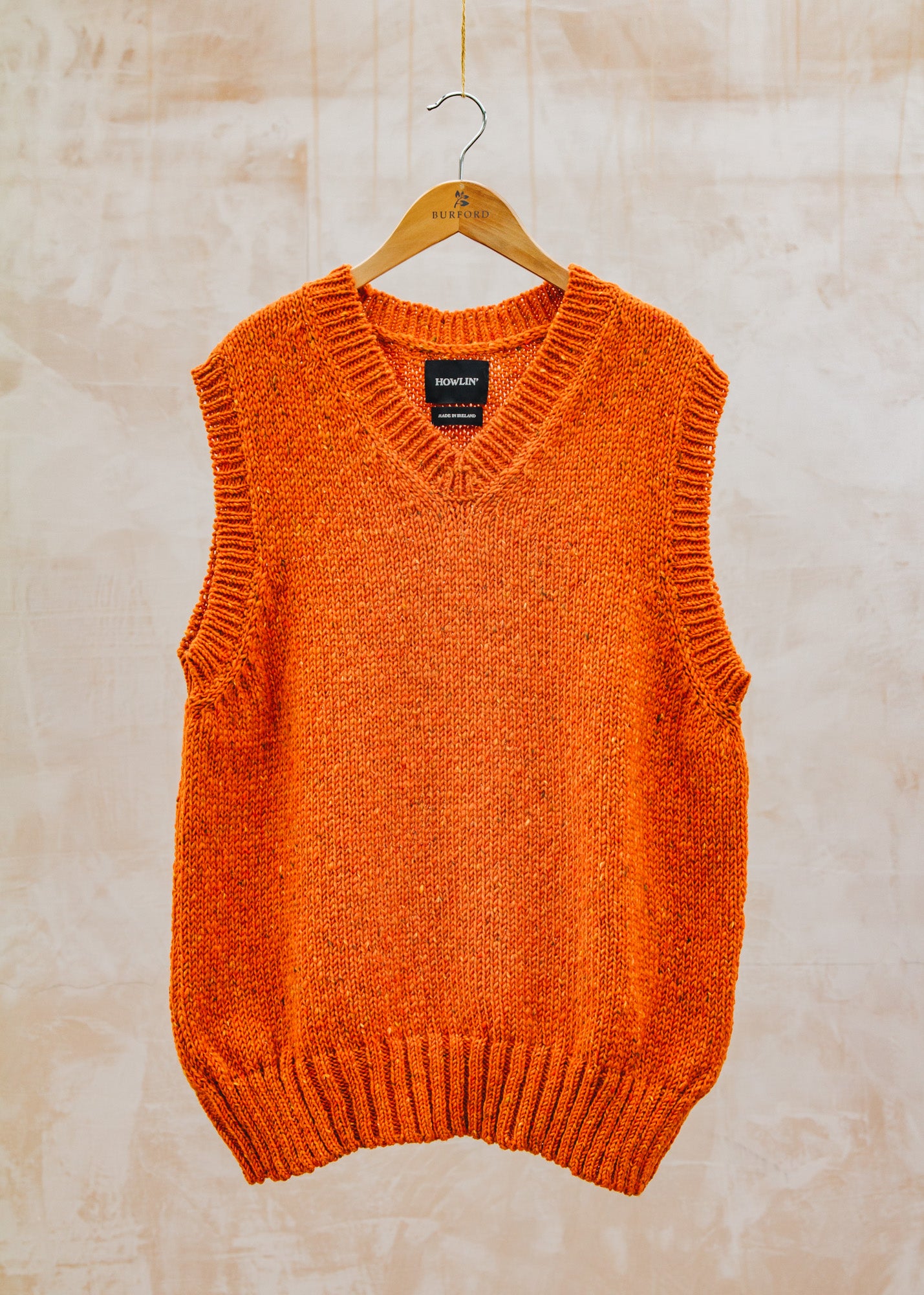 John Smedley Cosmic Spiele Vest Jumper in Orange Dreams