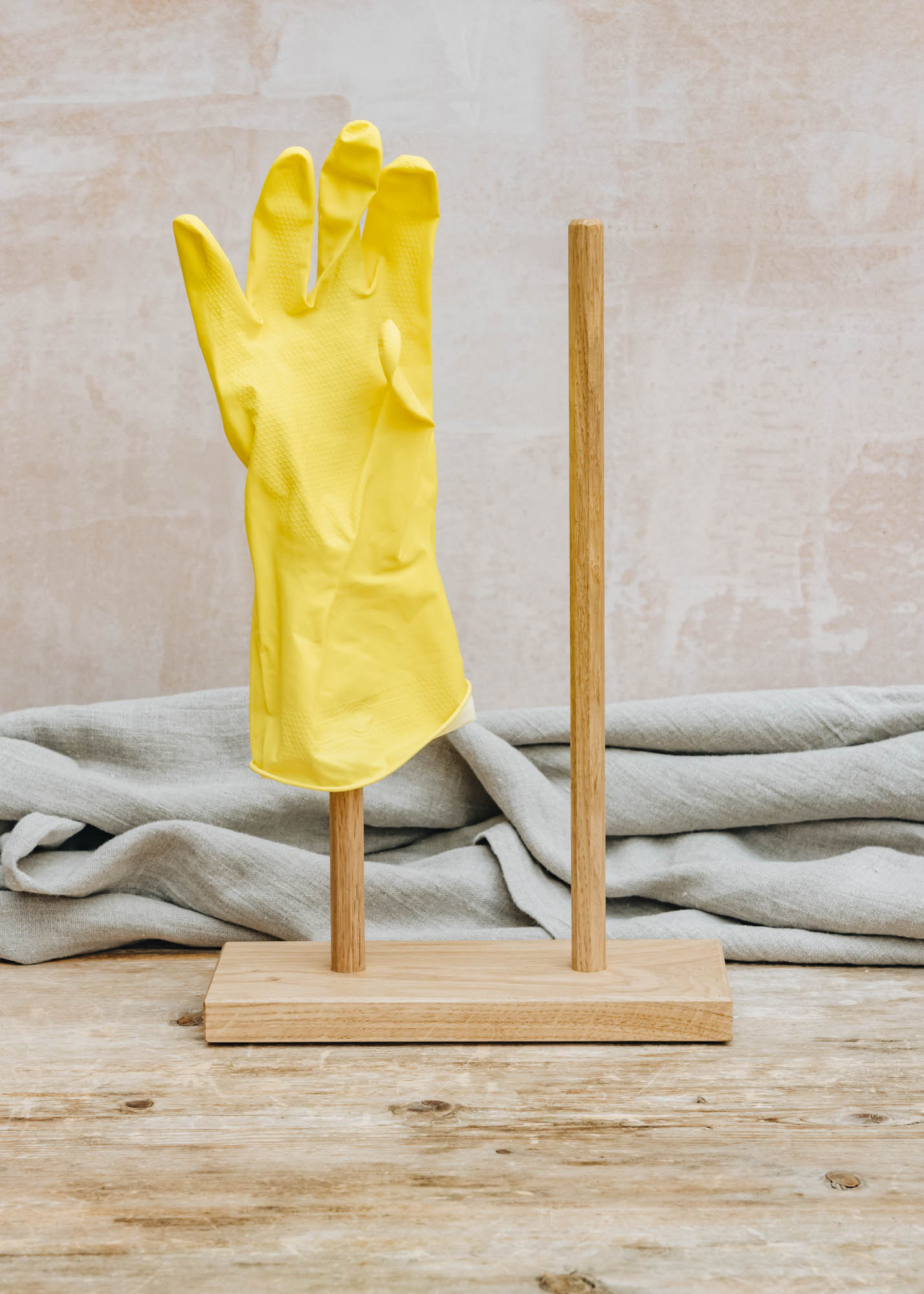 Stik Designs 'The Humdinger' Oak Washing Up Glove Holder