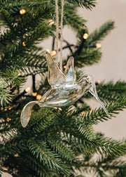 Hummingbird Glass Bauble in Iris