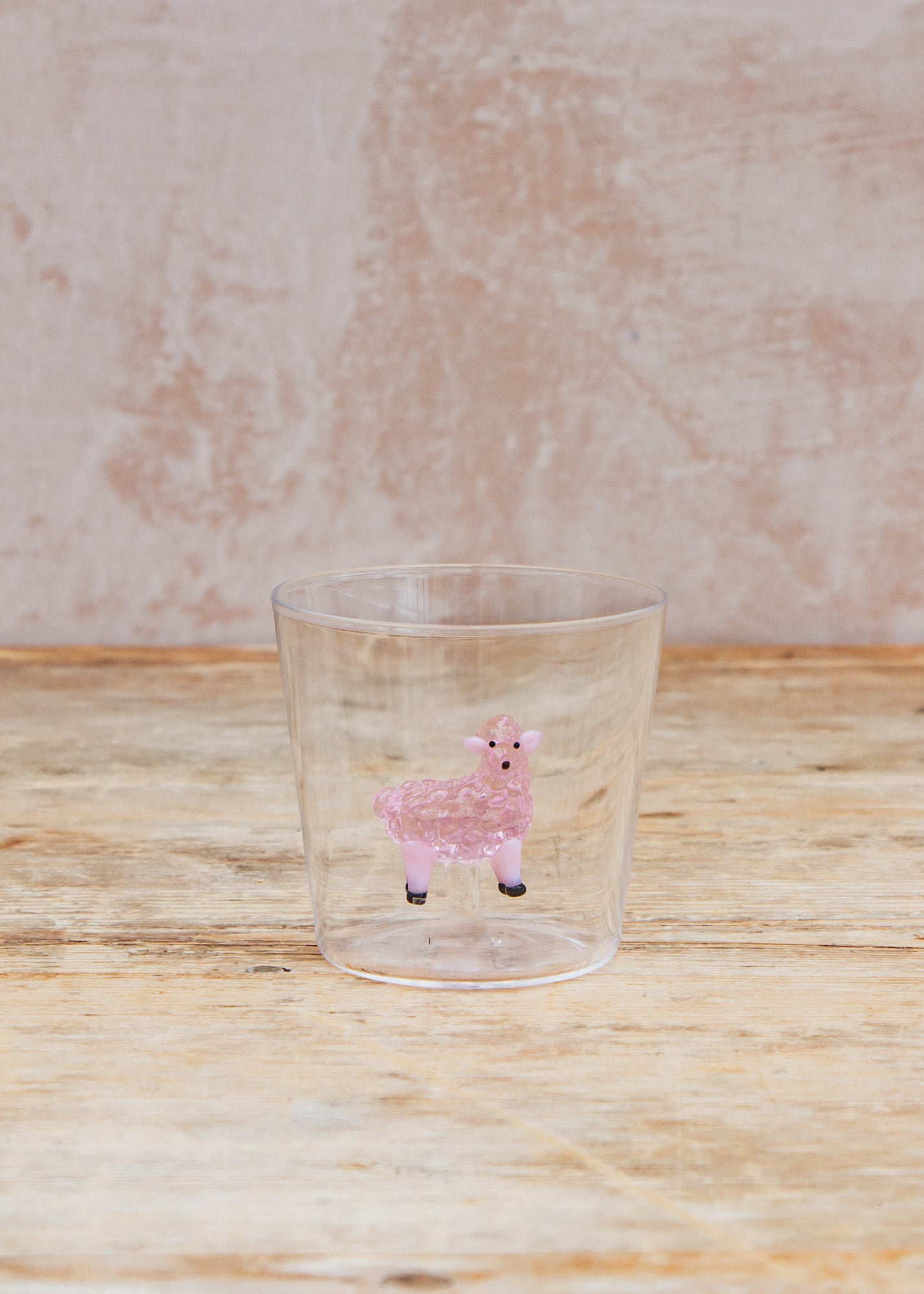 The Braided Rug Co. Pink Sheep Animal Farm Glass Tumbler