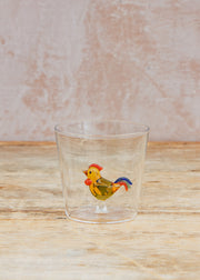 The Braided Rug Co. Rooster Animal Farm Glass Tumbler