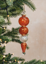 Icicle Glass Bauble in Red and Iris