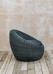 Isodora Lounge Chair in Black with Cushion