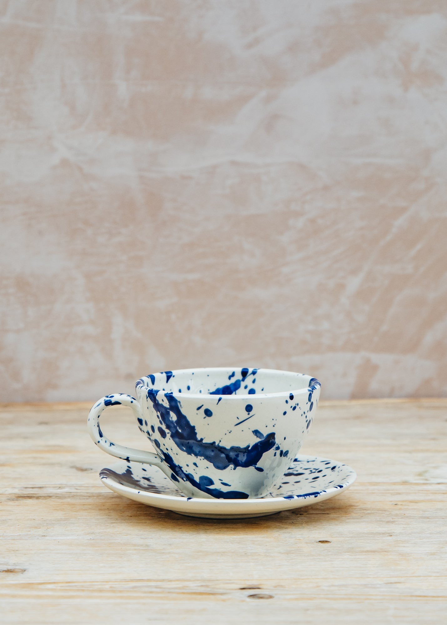 Ivan Ros Blue Splatter Cup and Saucer