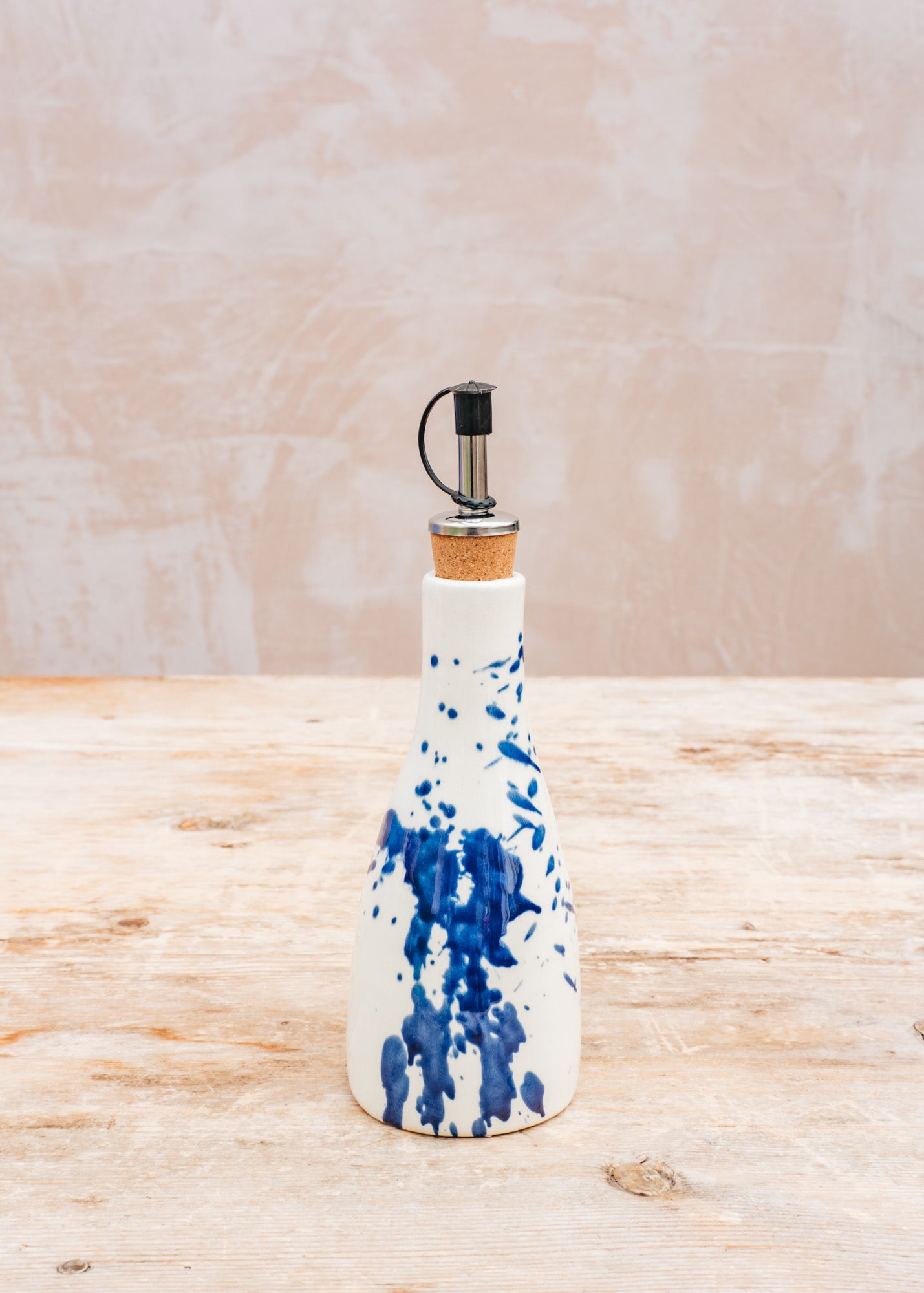 Ivan Ros Blue and White Splatter Olive Oil Drizzler