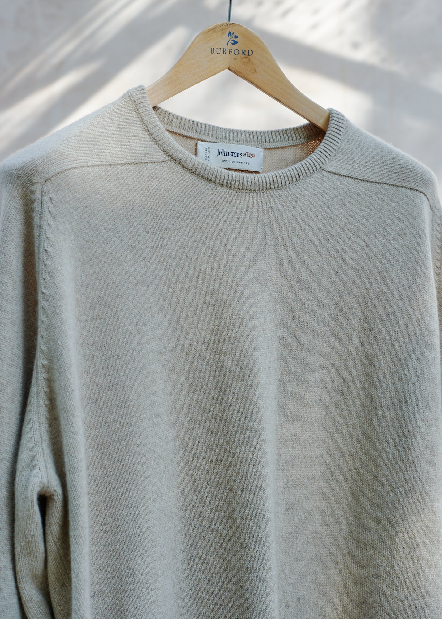 Kenny Ryder Johnstons of Elgin 100% Cashmere Beige Crewneck - XL