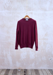 Johnstons of Elgin Burgundy 100% Wool Crewneck - L/XL