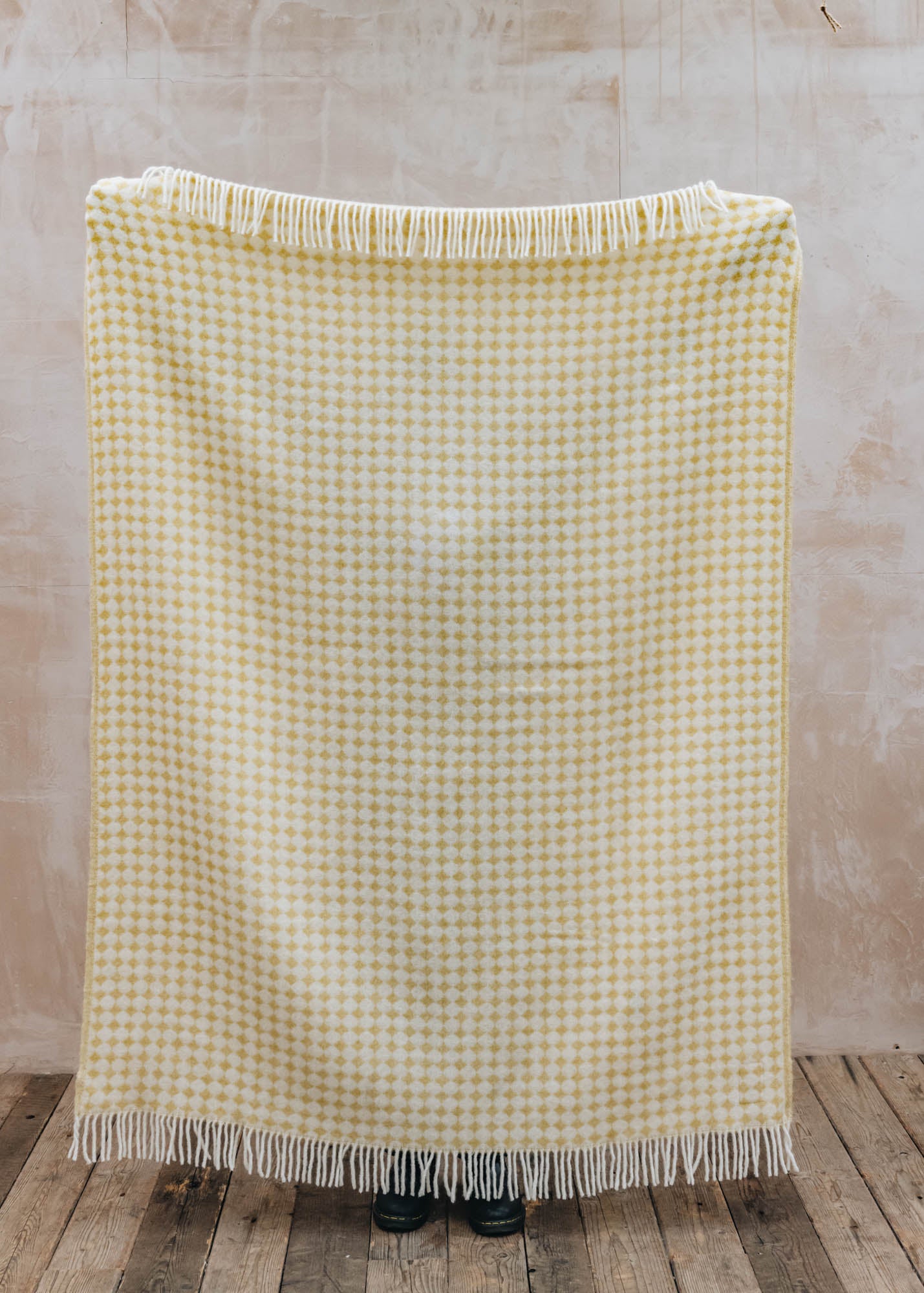 Tweedmill Jacquard Throw in Oil Yellow