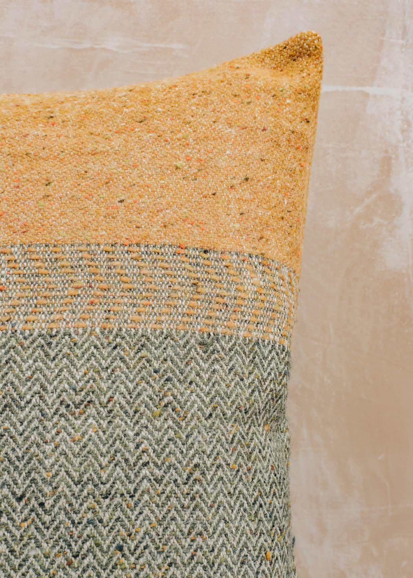 Libeco Libeco Jules Green Herringbone Cushion