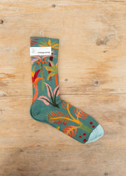 Jungle Socks in Ocean