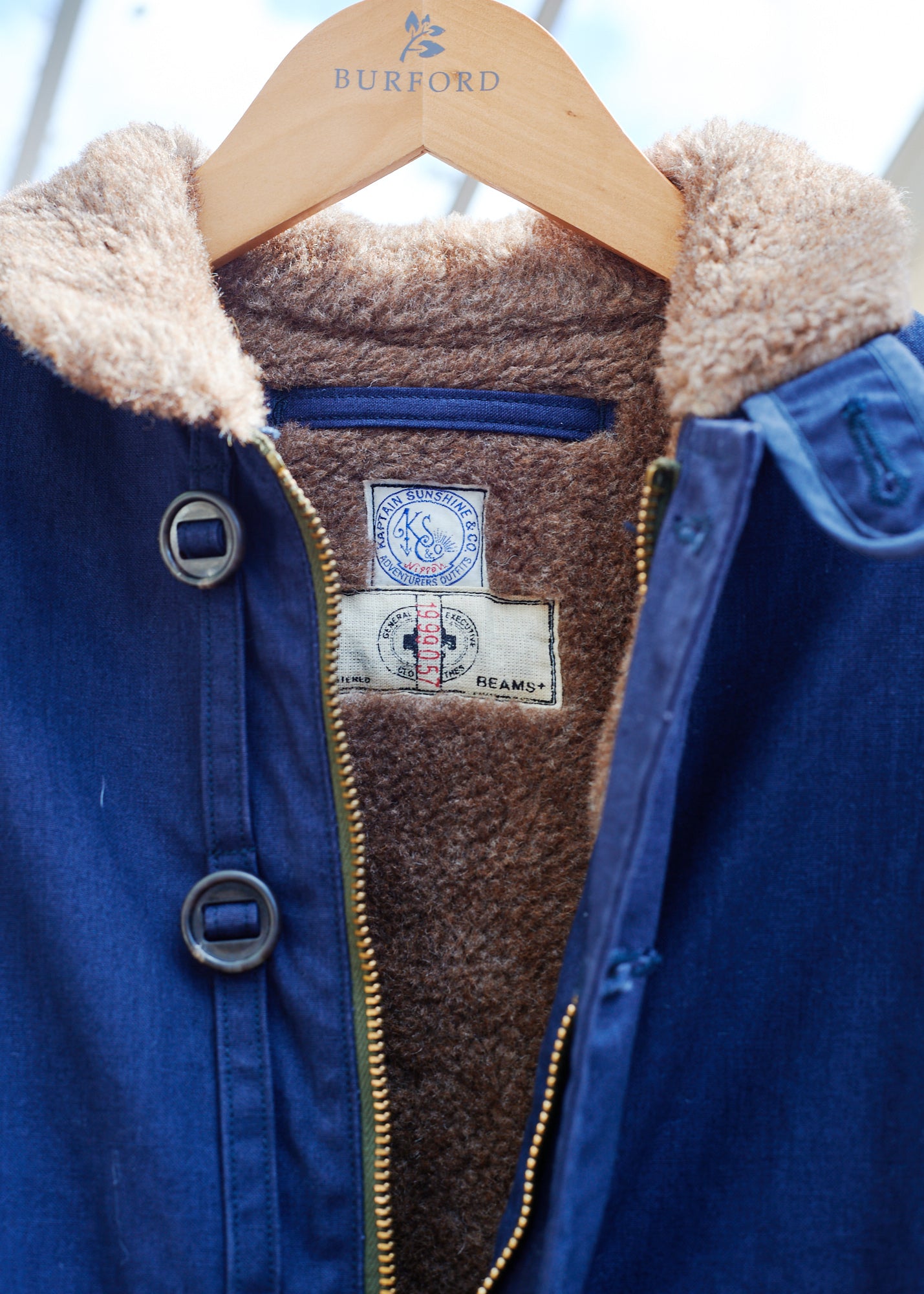 Kenny Ryder Kaptain Sunshine Alpaca Lined Navy Cotton Deck Jacket - M