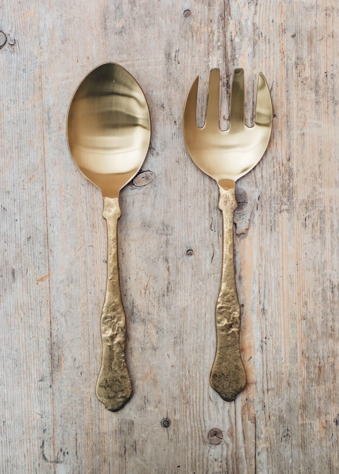 Nkuku Nkuku Khana Brushed Gold Salad Servers