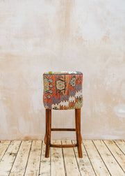 The Kilim Co. Low Kilim Bar Stool, Style D