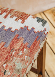 The Kilim Co. Low Kilim Bar Stool, Style D