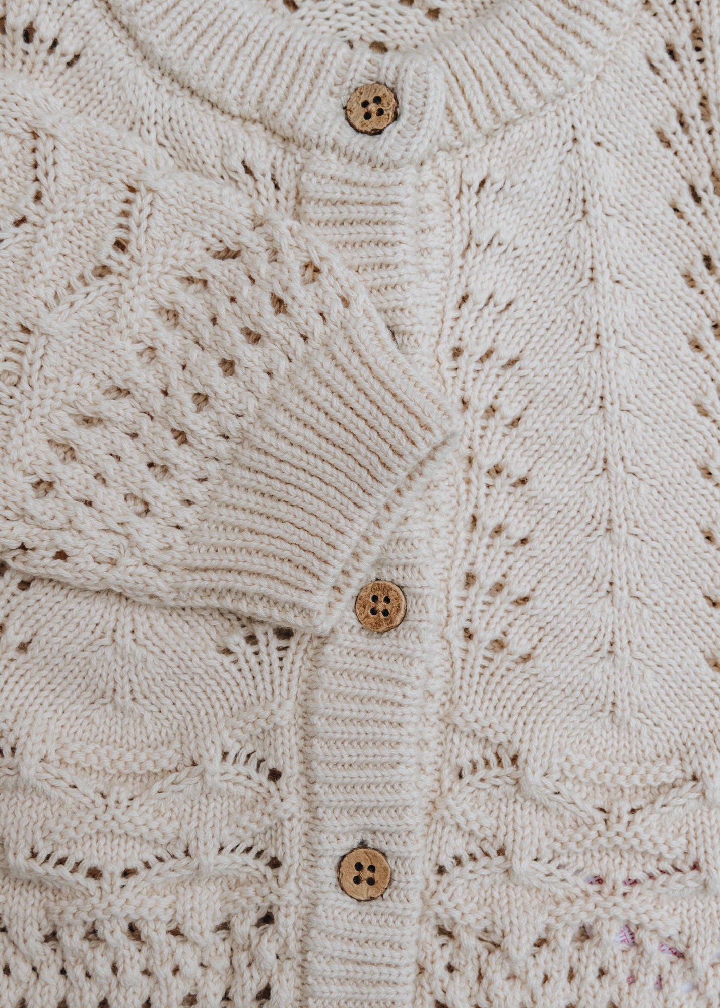 Lil' Atelier Babies' Knitted Cardigan in Bleached Sand