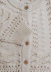 Lil' Atelier Babies' Knitted Cardigan in Bleached Sand