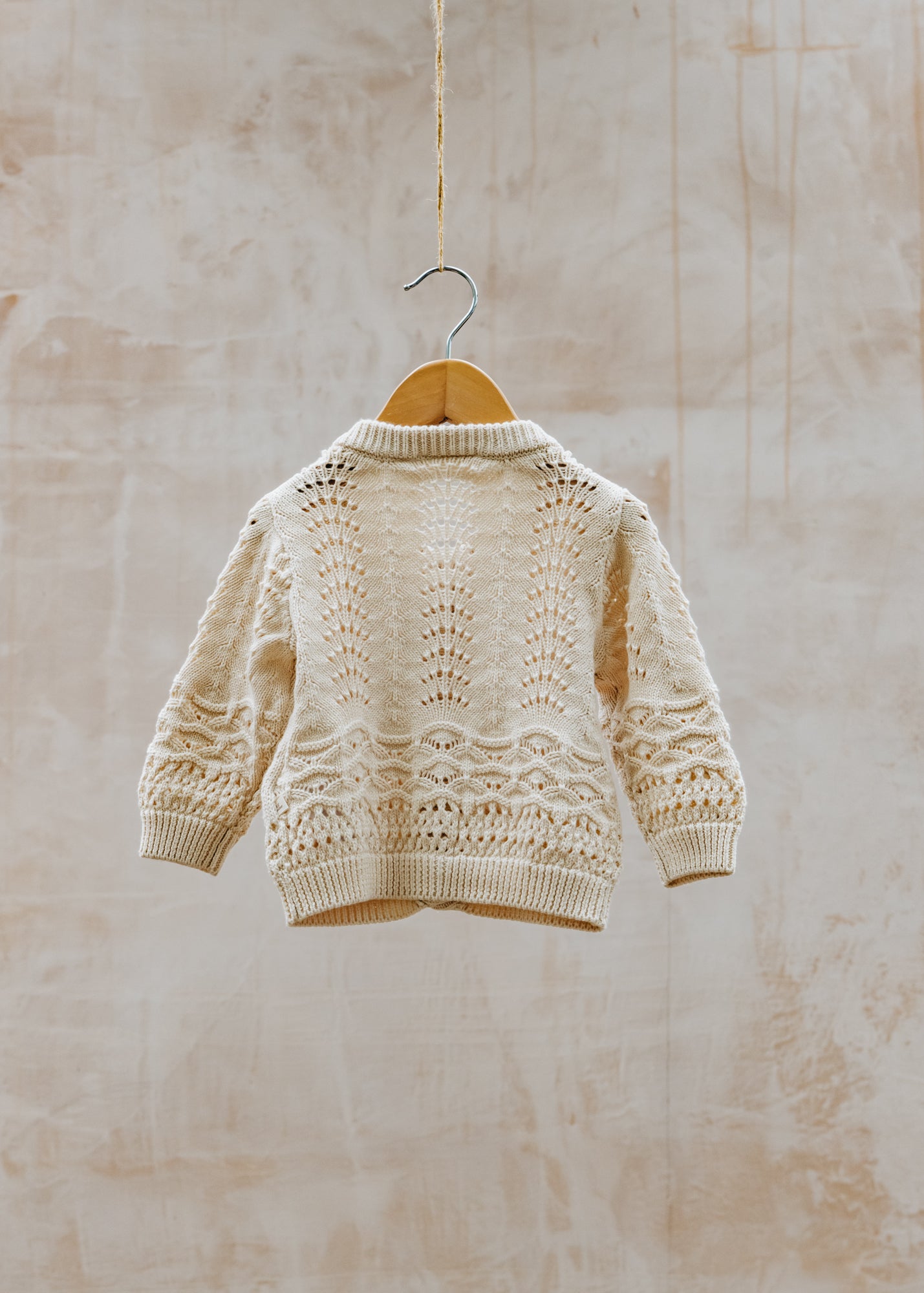 Lil' Atelier Babies' Knitted Cardigan in Bleached Sand