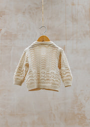 Lil' Atelier Babies' Knitted Cardigan in Bleached Sand