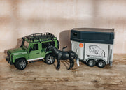 Bruder Toy Land Rover Defender and Horsebox