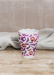 Large Beldi Flower Lilac and Aubergine Ceramic Cup