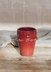 Large Beldi Tazza Aubergine and Gold Ceramic Cup