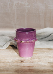 Large Beldi Tazza Lilac and Gold Ceramic Cup