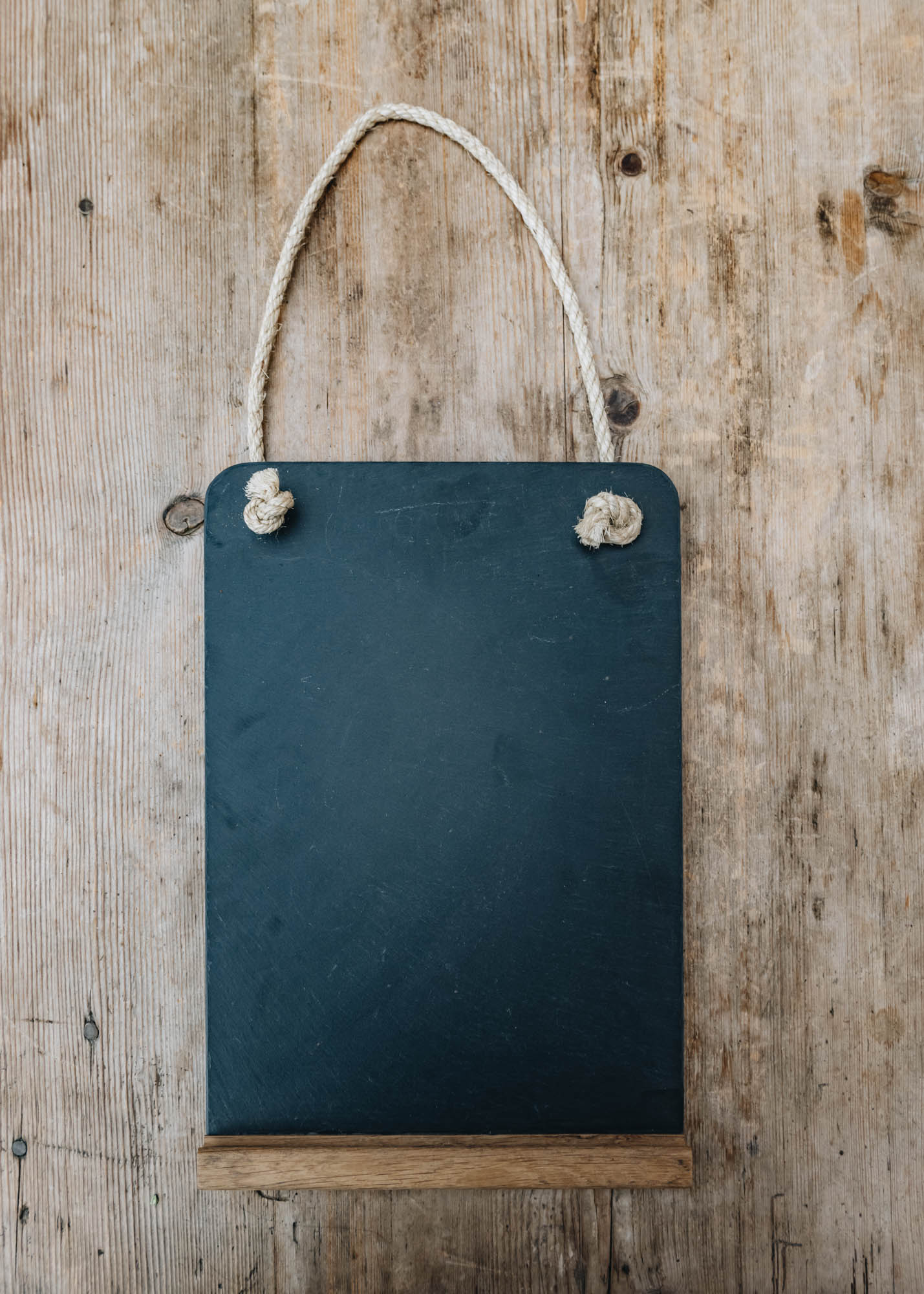 Large Hanging Slate Board with Oak Ledge