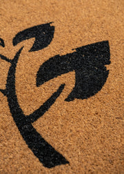 One Dot World Large Natural Coir Doormat with Burford Leaf