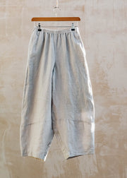 Cut Loose Laundered Linen Trousers in Aluminium 