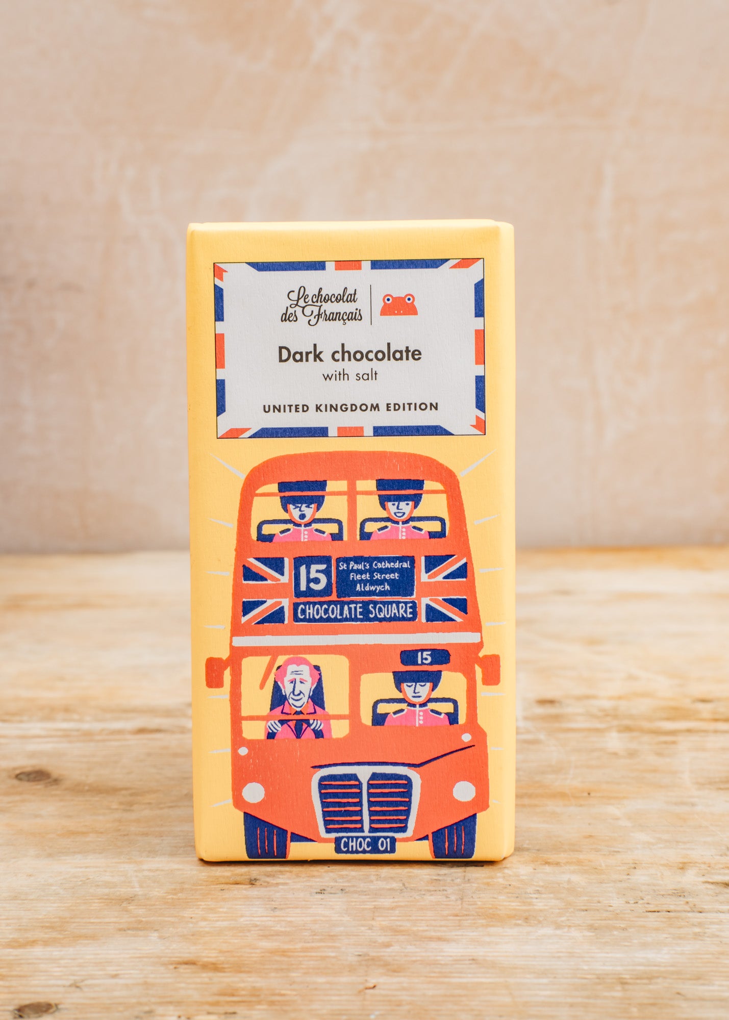 Le Chocolat des Français 'London Bus' Organic Salted Dark Chocolate Bar